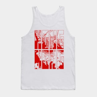 Hong Kong City Map Typography - Oriental Tank Top